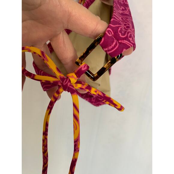 Victoria Secret Size Large NWOT Bikini Swim Bottom Pink Tie Sides - Picture 5 of 7